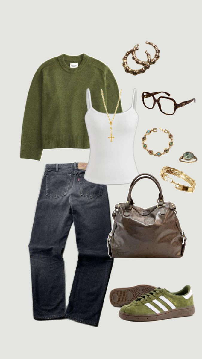 Olive tones & gold details 🍃
A cozy-meets-cool combo for effortless everyday style.
Linked this laid-back fall look on LTK ✨ 

 #LTKdatenight #LTKdresses #LTKjeans