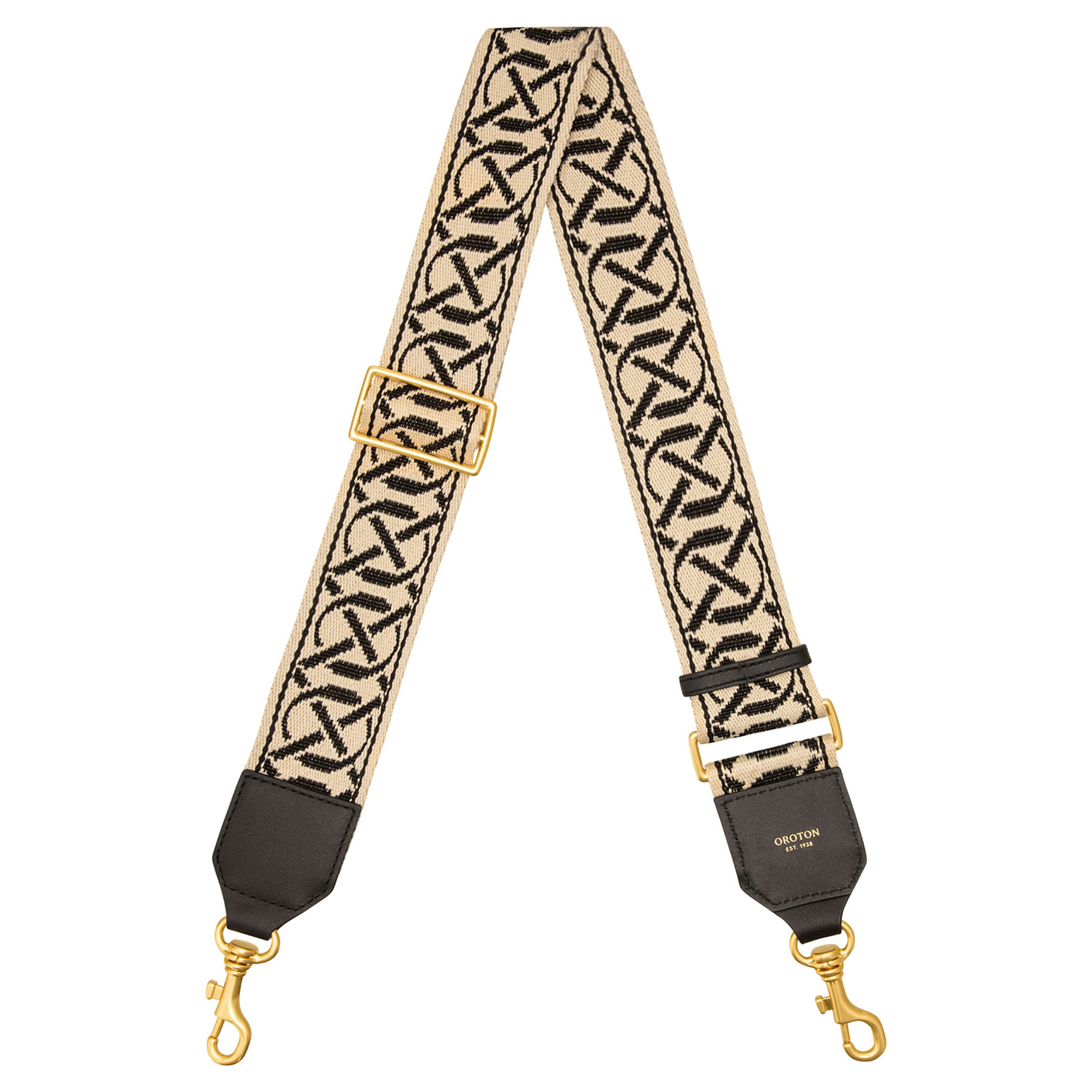 Logo Bag Strap - Black/Natural | Oroton | Oroton
