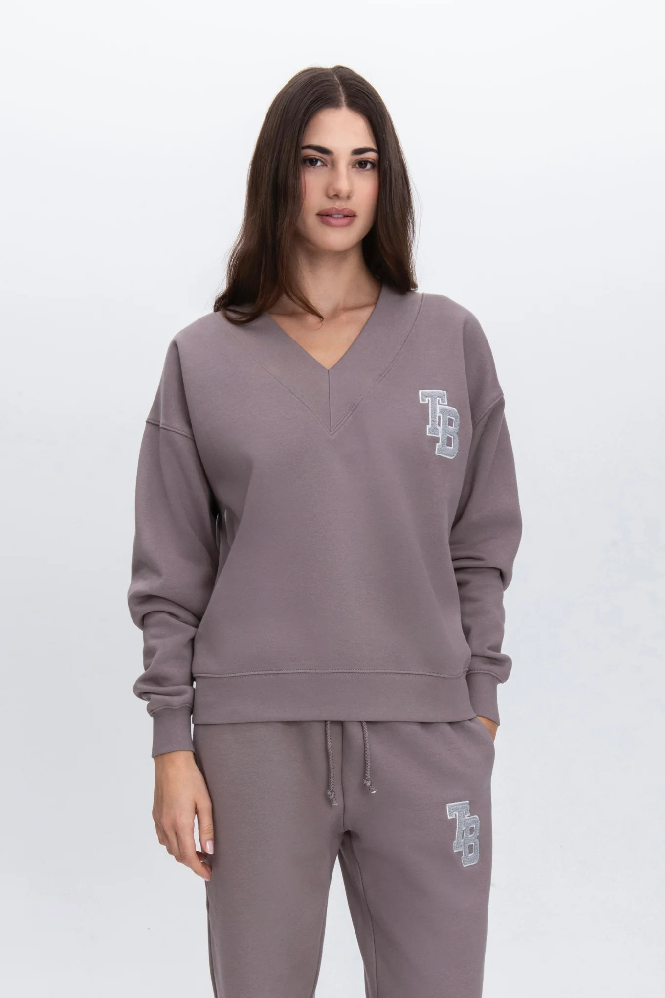 ARLO V-NECK SWEATSHRT CINDER/GREY | The Bar