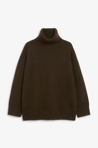 Oversized-Strickpullover mit Rollkragen - Braun - Ladies | H&M AT | H&M (DE, AT, CH, NL, FI)