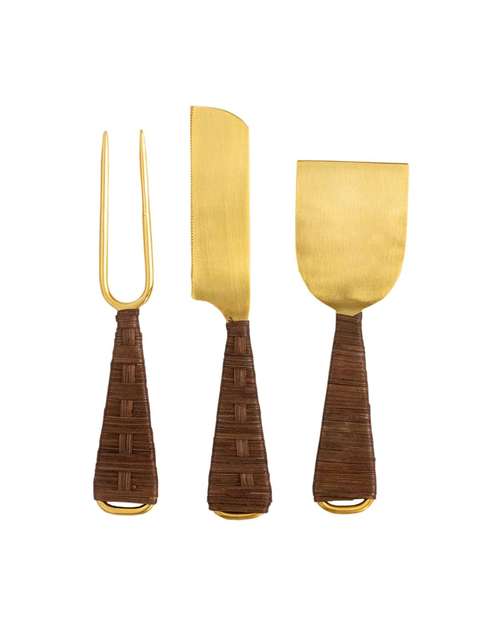 Rattan Handled Cheese Utensils (Set of 3) | McGee & Co.