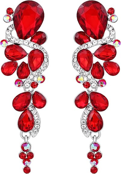 BriLove Women's Bohemian Boho Crystal Wedding Bridal Multiple Teardrop Chandelier Long Dangle Ear... | Amazon (US)