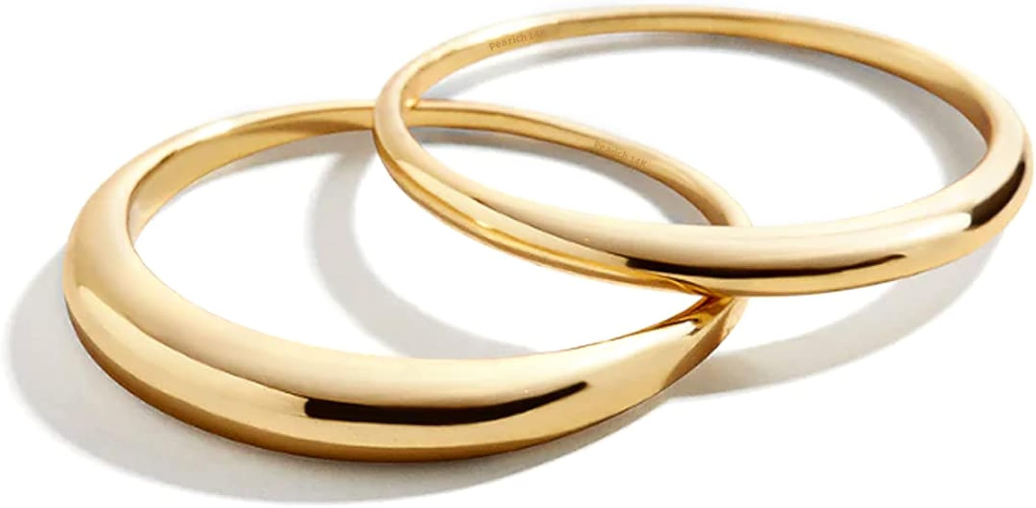 Pearich 14K Gold Filled Rings Band Rings for Women Girls Thin Gold Ring Plain Statement Band Ring... | Amazon (US)