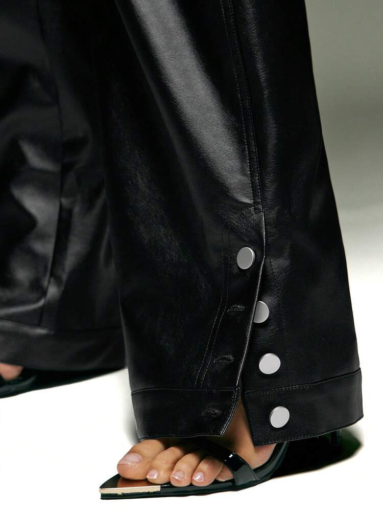Leather Trousers - Black | SHEIN