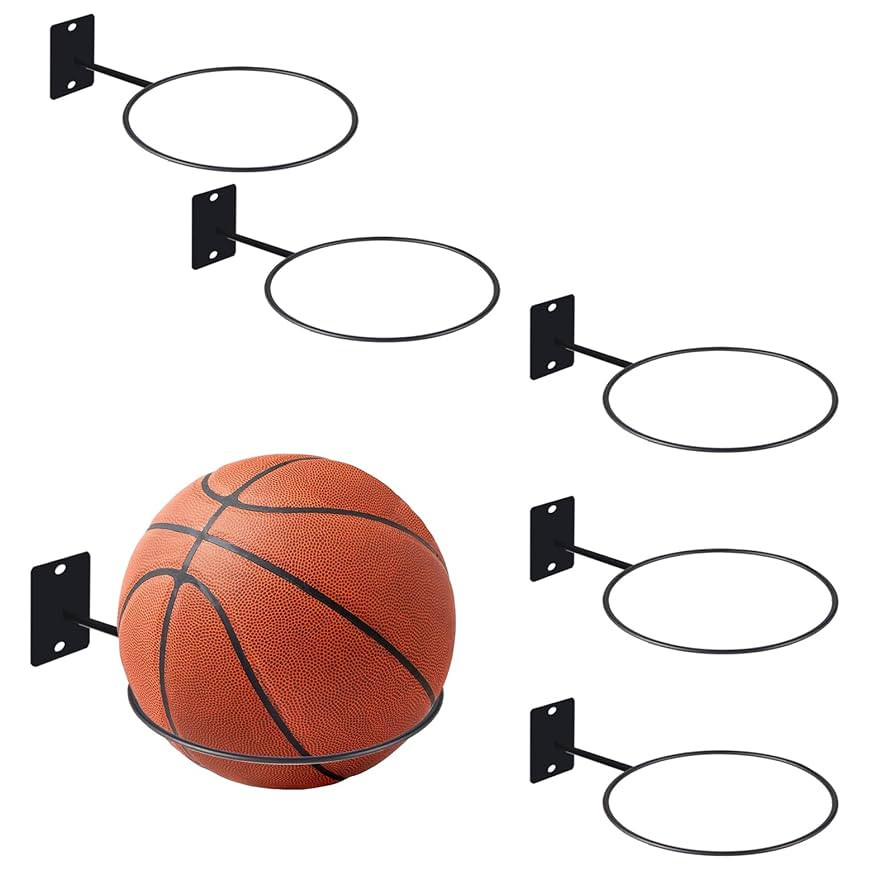 YQWIN Set of 6 Metal Ball Holder Mounted Ball Wall Storage Display Ball Storage Universal Ball Ra... | Amazon (CA)