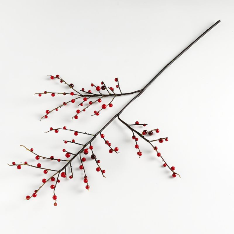 Faux Red Berry Stem 39" + Reviews | Crate & Barrel | Crate & Barrel