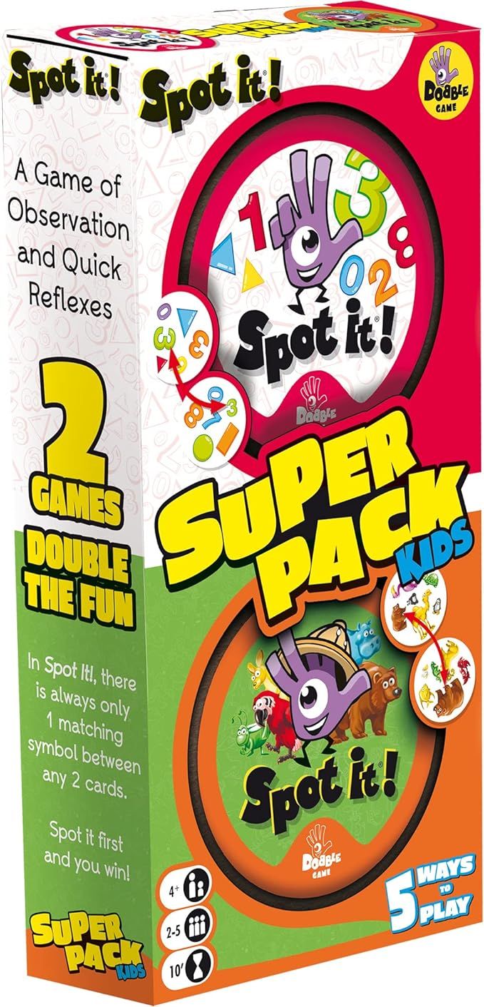 Zygomatic Spot It! Card Game Super Pack Kids Bundle | Includes Spot It! 123 & Animals Jr. | Match... | Amazon (US)