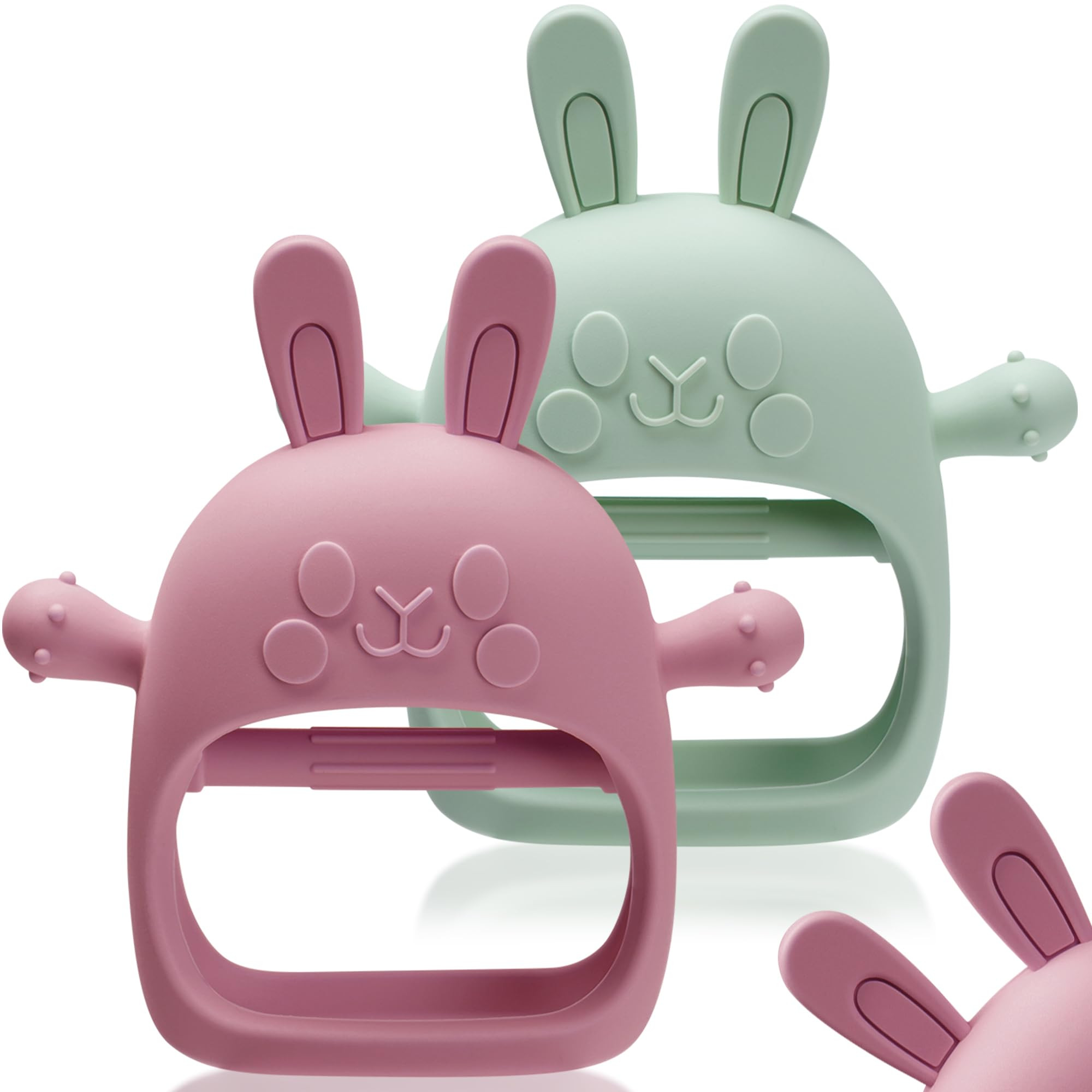 2 Packs Bunny Teething Toys for Babies 0-6 Months,Never Drop Teether for 6-12 Months,100% Food-Grade Silicone Teething Mitten for Babies,Teething Relief for Boys Girls,BPA Free | Amazon (US)