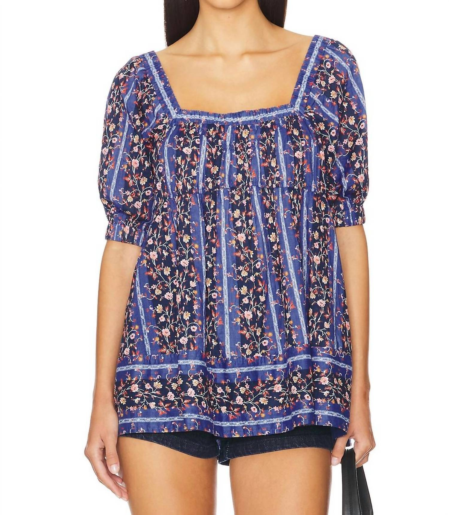 Vintage Lover Blouse In Dutch Blue Combo | Shop Simon