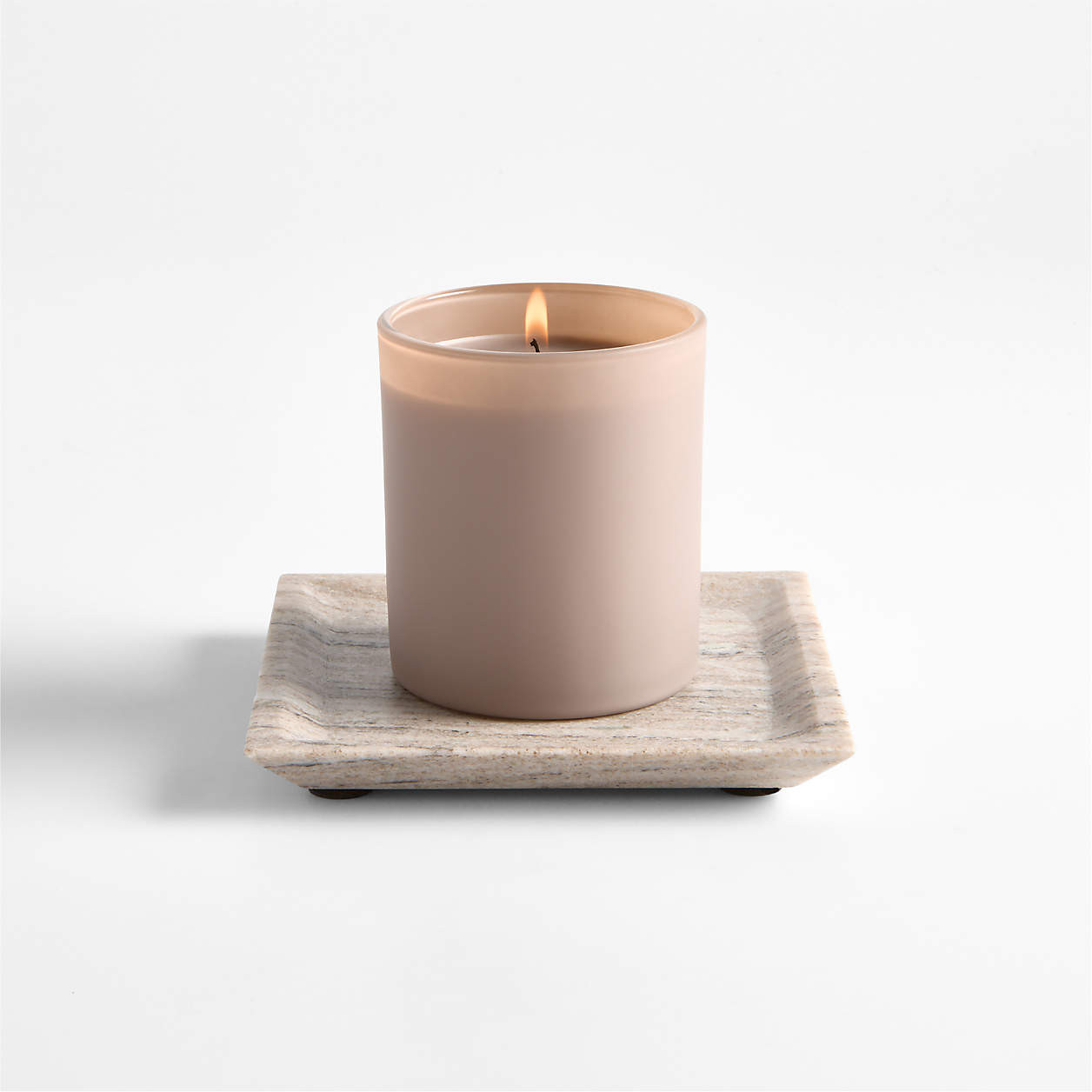 Tuscan Small Beige Marble Square Tray | Crate & Barrel | Crate & Barrel