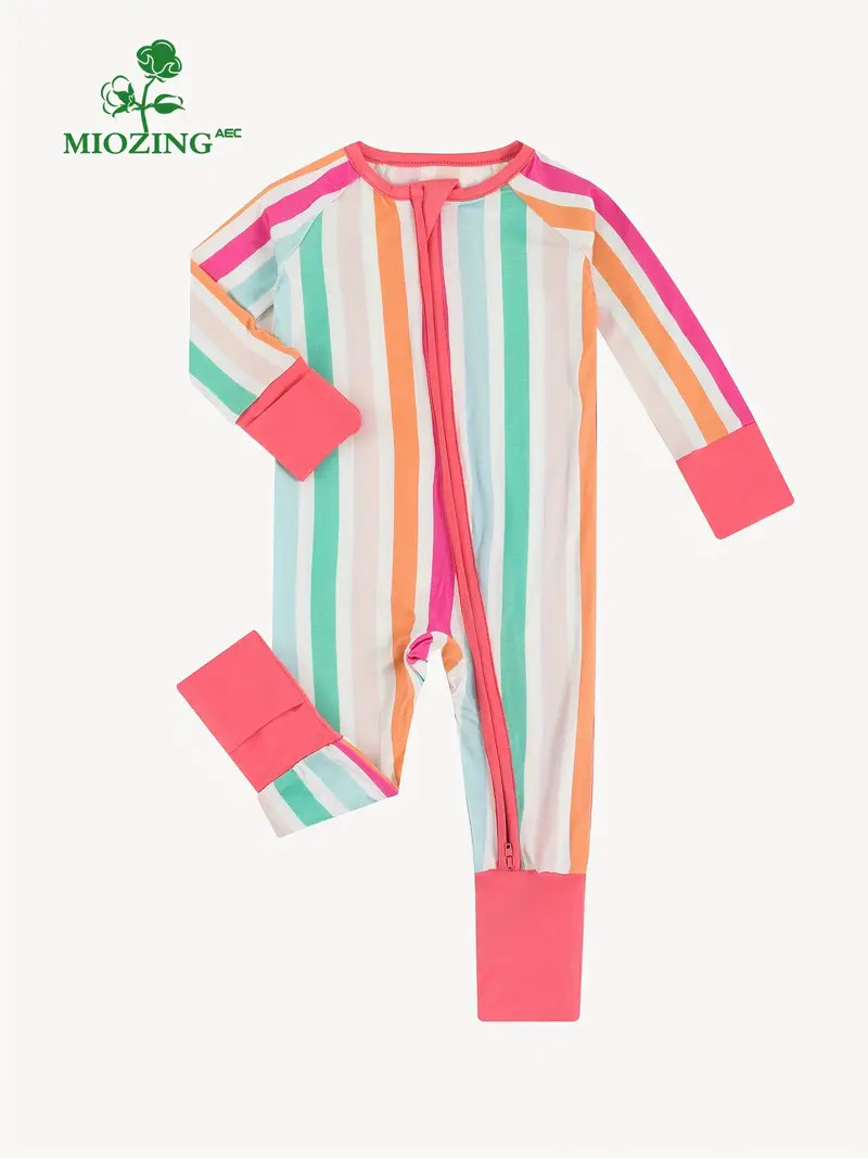 Miozing Bamboo Fiber Bodysuit Infants Colorful Vertical - Temu | Temu Affiliate Program