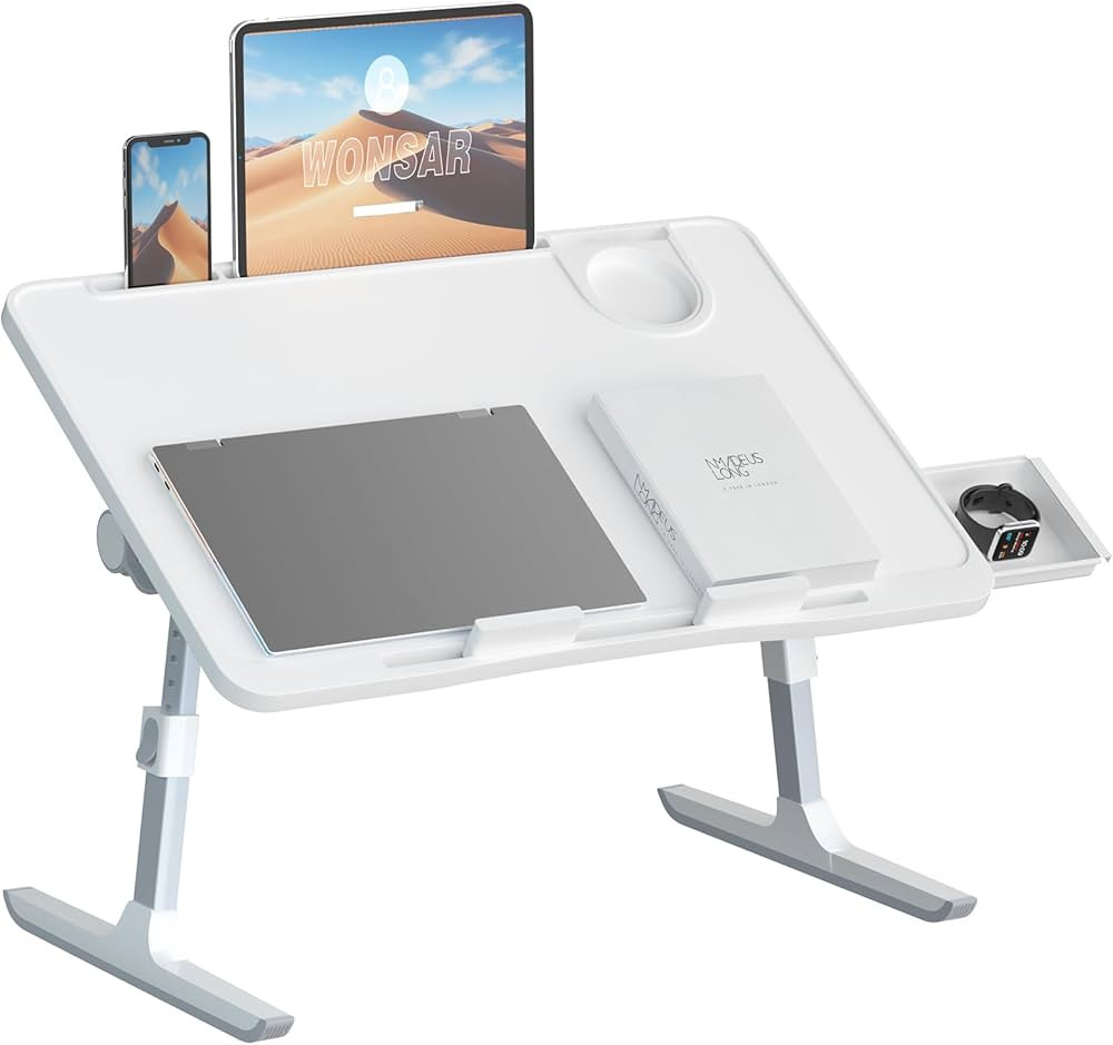 Lap Desk for Bed, Folding Laptop Stand for Bed Table, Adjustable Portable Laptop Bed Tray Desk wi... | Amazon (US)
