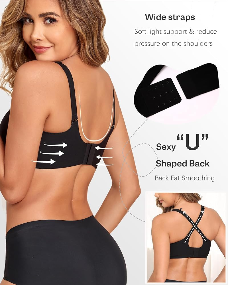 COOL CUTE Jelly Bras for Women No Underwire Sexy V-Neck Mesh Comfy Wireless Bralettes Seamless Ev... | Amazon (US)