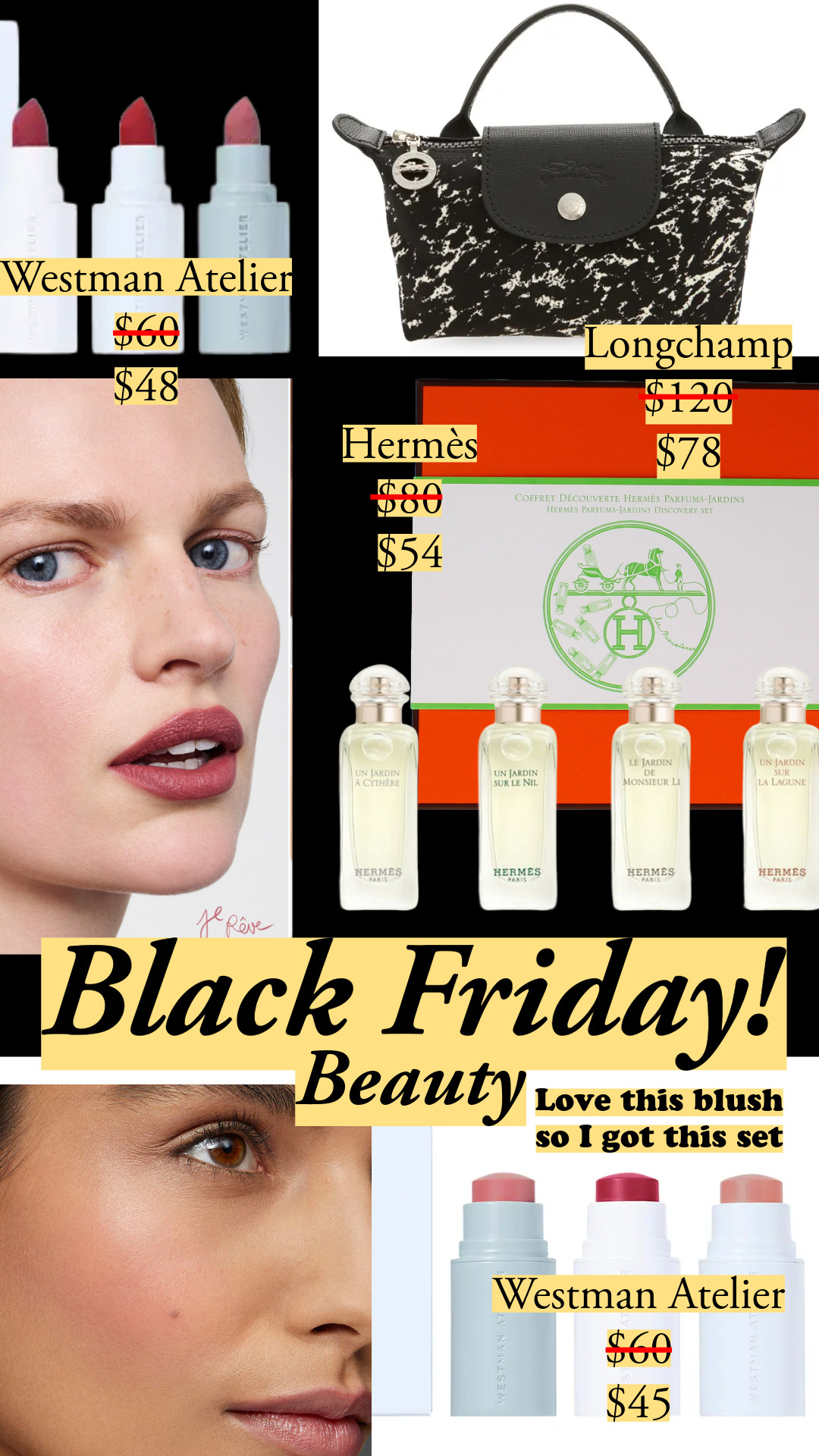 Black Friday beauty deals - these are great gifts! I love the Westman Atelier blush, and mine dried out - so I got this set. I've got a similar perfume set from Hermès - so good! Love the Beauty of Joseon eye serum under concealer. So many treat right here 🥰 Valentino, Nars, Jo Malone, Polo Ralph Lauren, Charlotte Tilbury, beauty, gifts, fragrance, mini size, beauty sets, cosmetics, makeup 

 

#LTKCyberWeek #LTKFindsUnder50 #LTKselfcare