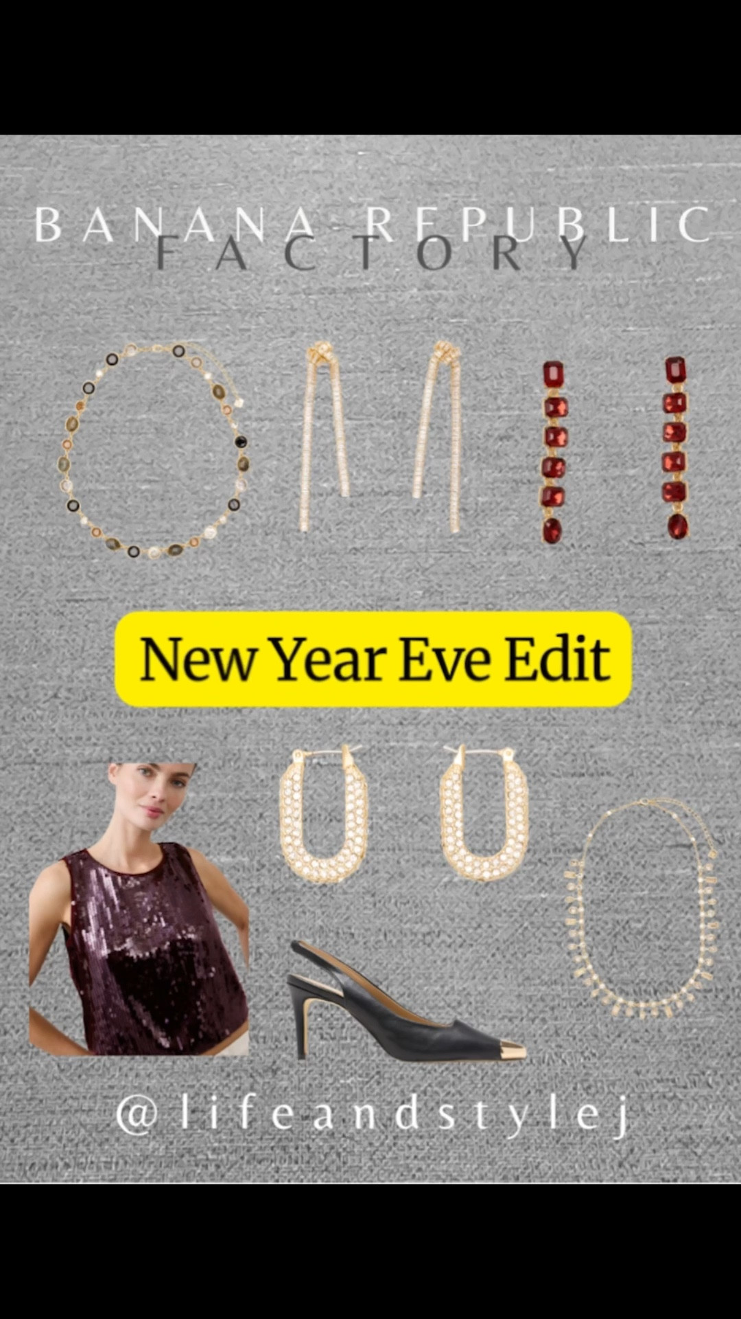 Banana Republic Factory New Year Eve edit with statement jewelry, sleek heels, and subtle shine. Polished party style that feels confident, elevated, and timeless for midlife women.
#midlifefashion #agelessstyle #newyearevestyle #bananarepublicfactory #partywearinspo #timelessstyle #styleover40 #eveningedit #modernclassic #lifeandstylej 

#LTKGiftGuide #LTKOver40 #LTKHoliday