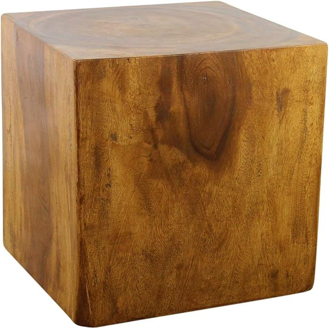 Haussmann® Wood Cube Table 18 in SQ x 18 in High Hollow Inside Oak Oil | Amazon (US)