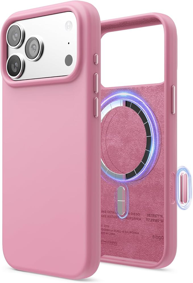 elago for iPhone 17 Pro Max Case, Premium Magnetic Silicone Case, Compatible with MagSafe, Liquid... | Amazon (US)