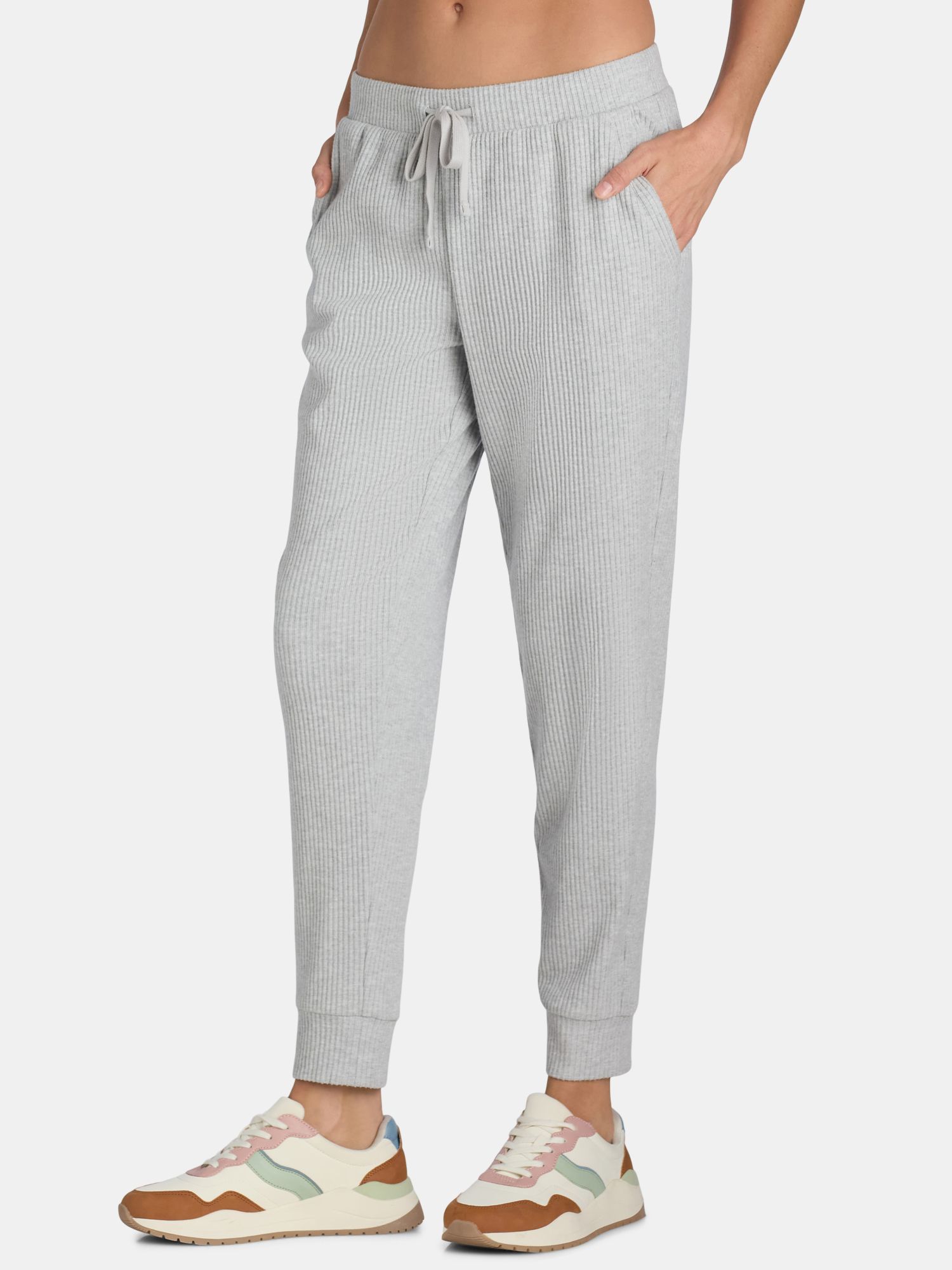 Avia Women's Brushed Rib Joggers, Sizes XS-XXXL - Walmart.com | Walmart (US)