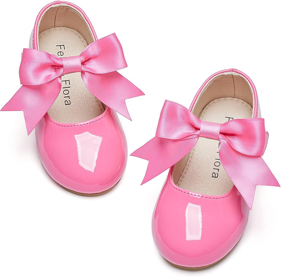 Felix & Flora Toddler Flower Girl Dress Shoes - Girl Ballet Flats Party School Shoes Wedding | Amazon (US)