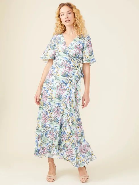 Audette Silk Wrap Dress in Gardenside | J.McLaughlin