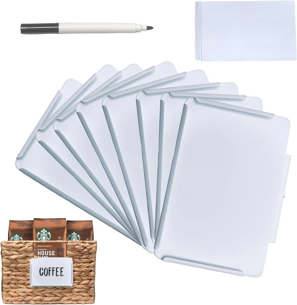 16 Pack White Metal Bin Labels Clip On | Basket Labels Clip On Labels for Storage Bins | Pantry L... | Amazon (US)