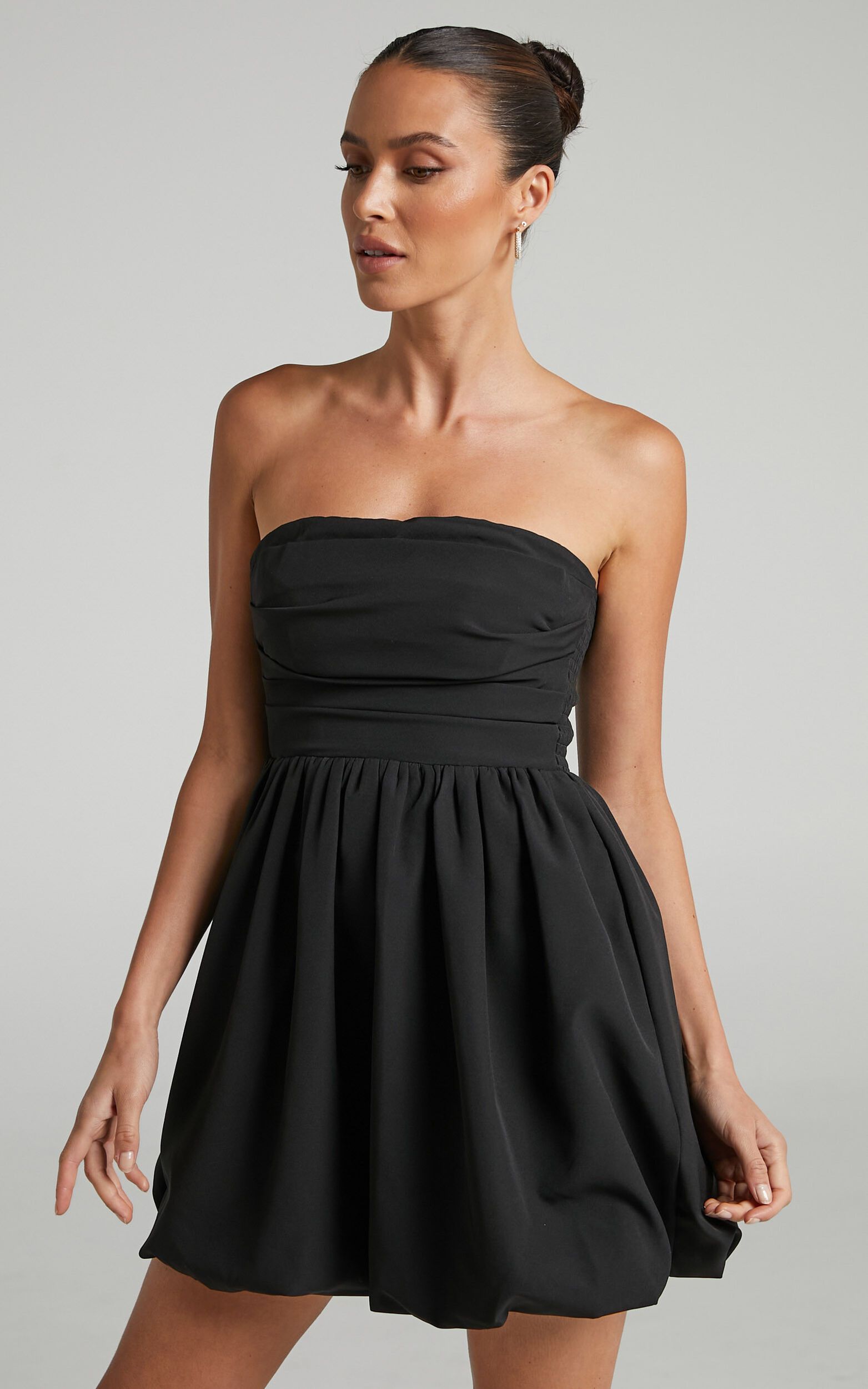 Shaima Mini Dress - Strapless Dress in Black | Showpo (US, UK & Europe)