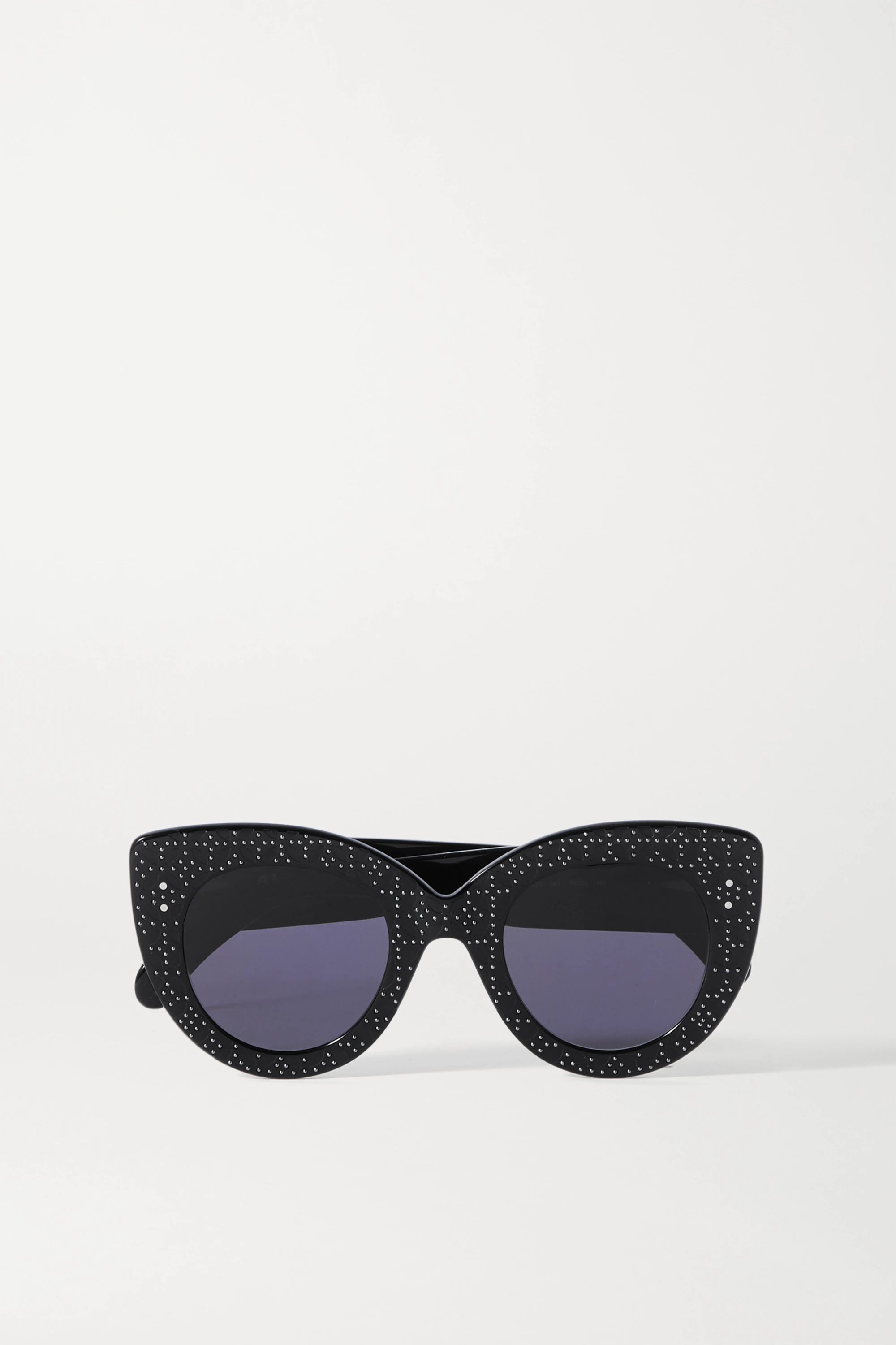 Black Cat-eye studded debossed acetate sunglasses | Alaïa | NET-A-PORTER | NET-A-PORTER (UK & EU)