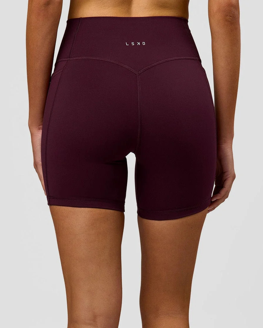 Fusion V-Contour Ultra High-Rise 6" Short Pockets - Cherry Lacquer | LSKD | LSKD