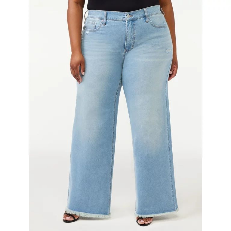 Sofia Jeans by Sofia Vergara Women's Plus Size Diana Super High Palazzo Jeans | Walmart (US)
