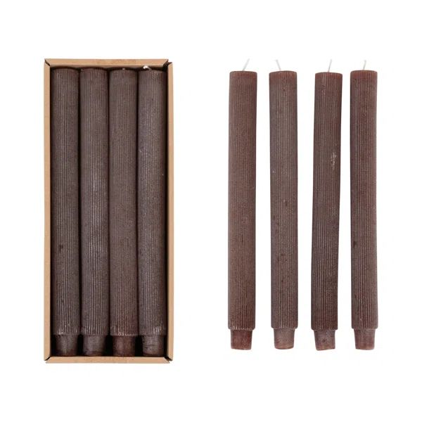 Unscented Pleated Taper Candles In Box, Set Of 12 | Wayfair Professional