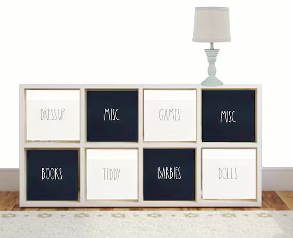 Storage Label Decals Skinny Font Toy Box Labels Organizer Label for Ikea Storage Bin Labels Drona... | Etsy (US)