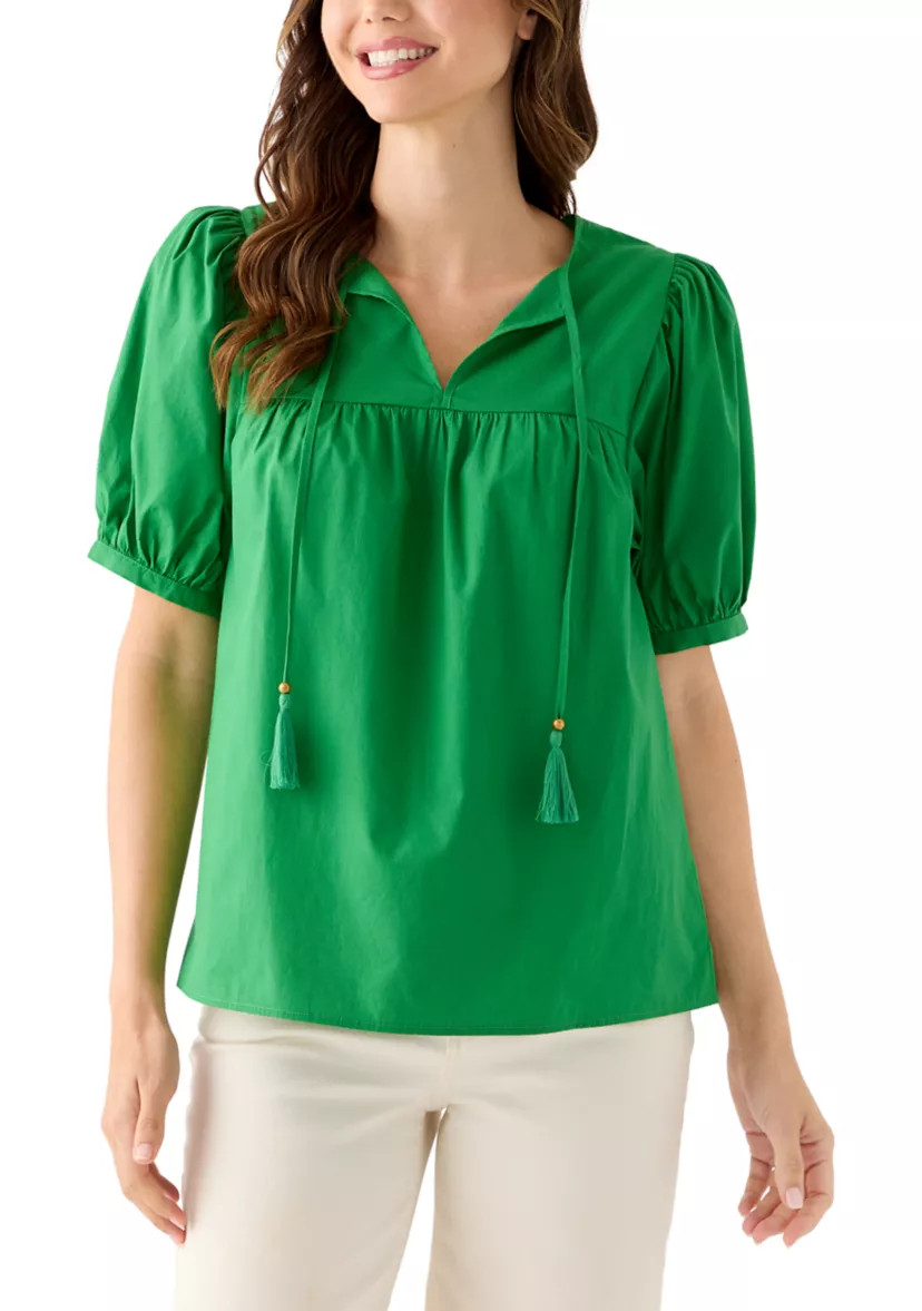 Women's Elbow Tassel Pesant Top | Belk