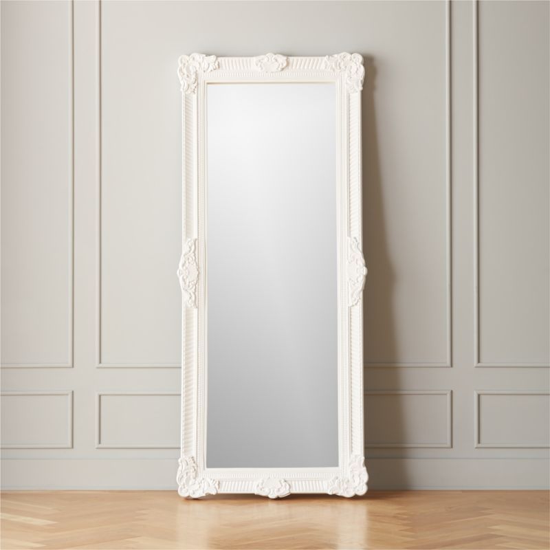 Wessex Carved Wood Floor Mirror 33"x76" + Reviews | CB2 | CB2