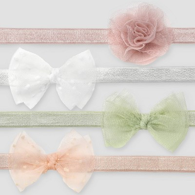 Carter's Just One You® Baby Girls' 4pk Headwrap- Pink/Green Newborn | Target