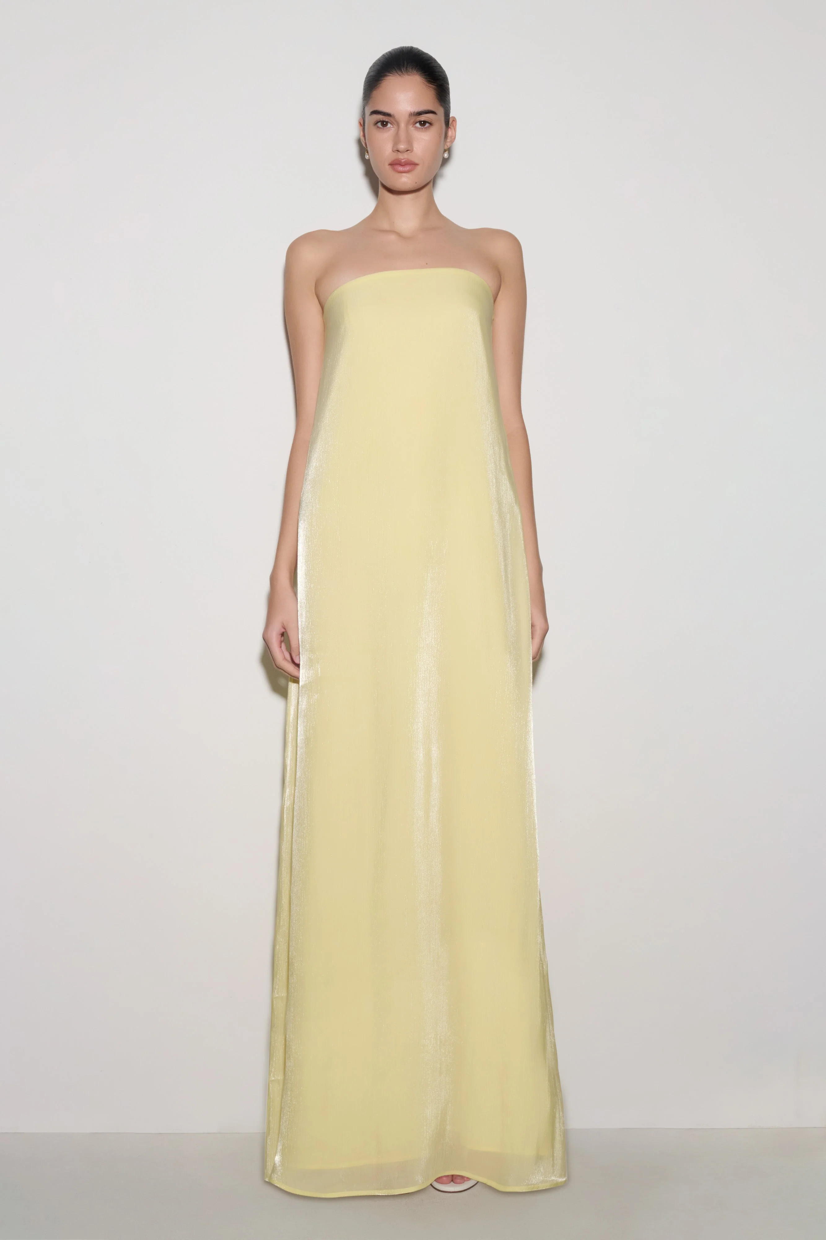 Olivia Strapless Maxi Dress - Lemon | MESHKI US