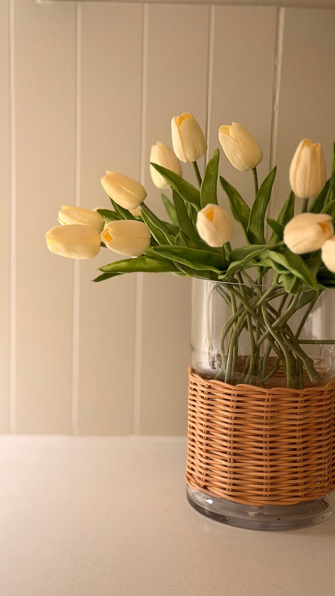 faux tulips in glass vase 

#LTKSeasonal #LTKHome #LTKSaleAlert