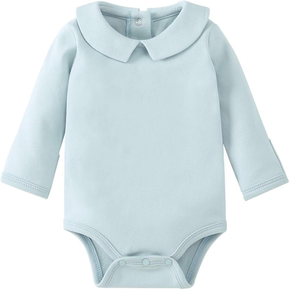 pureborn Newborn Baby Boy Girl Long Sleeve Cotton Bodysuit Onesies Romper | Amazon (US)