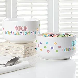 I Cerealsly Love You Personalized 14 oz. Kids Cereal Bowl | Personalization Mall
