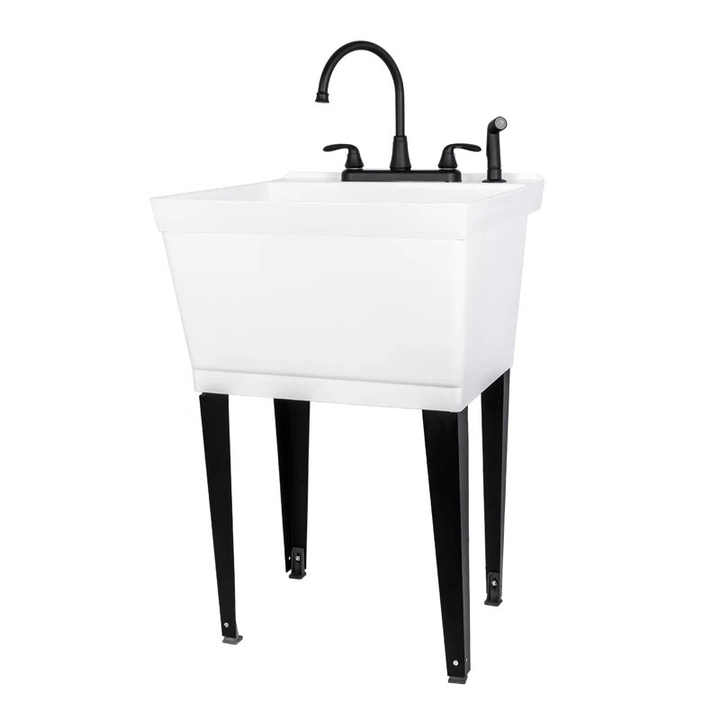 22.88'' L x 23.5'' W Free Standing Laundry Sink with Faucet | Wayfair Professional