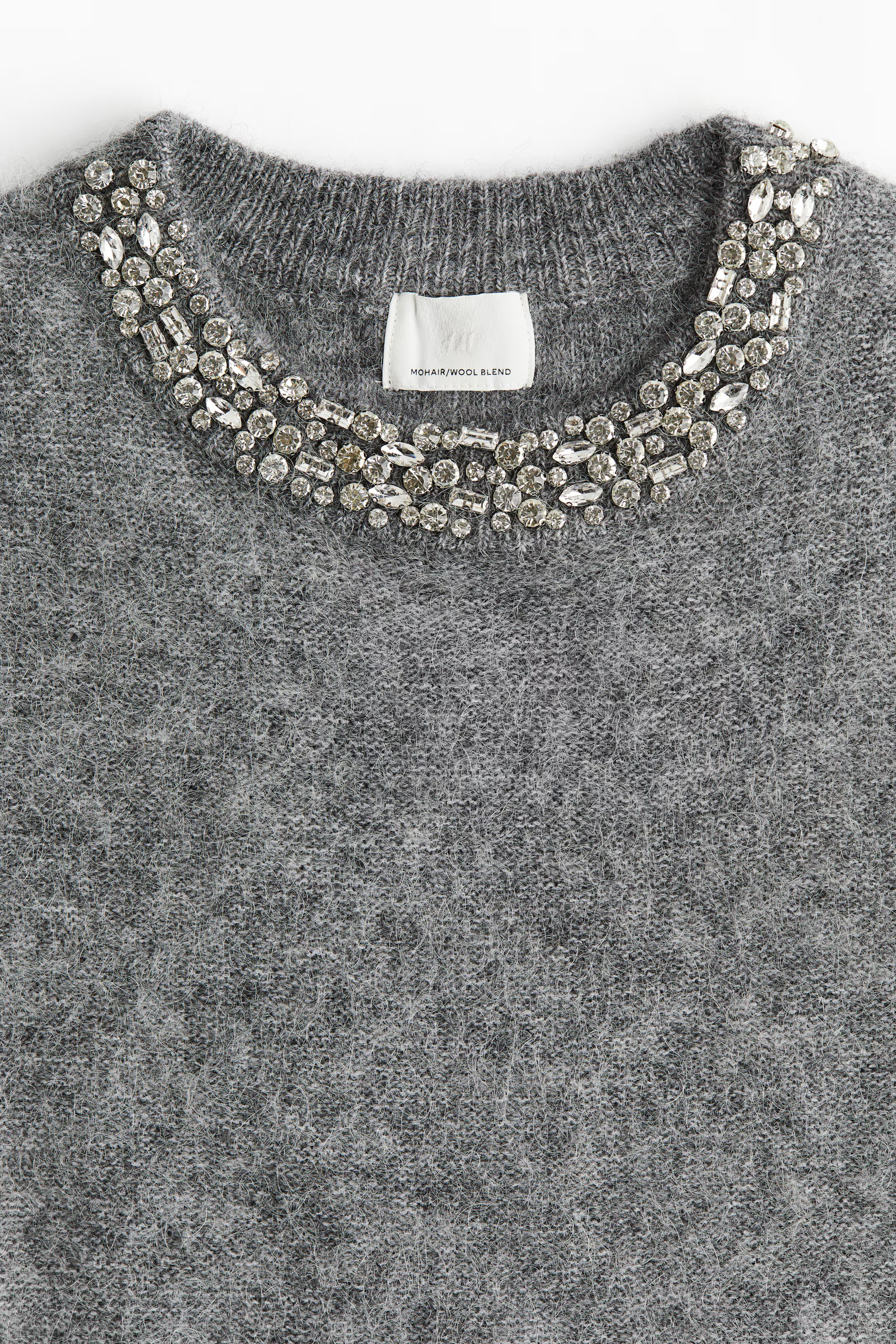 Mohair-Blend Rhinestone-Embellished Top | H&M (US + CA)