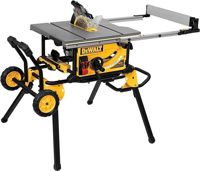 DEWALT 10 Inch Table Saw, 32-1/2 Inch Rip Capacity, 15 Amp Motor, With Rolling/Collapsible Stand ... | Amazon (US)