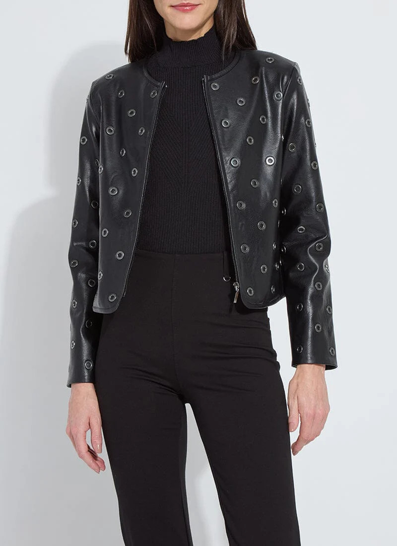 Geneva Grommet Vegan Leather Jacket | Lysse NY