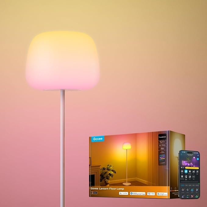 Govee Lantern Floor Lamp, Halo Gradient RGBIC Smart Corner Lamp with LuminBlend+, 1000K-10000K, M... | Amazon (US)