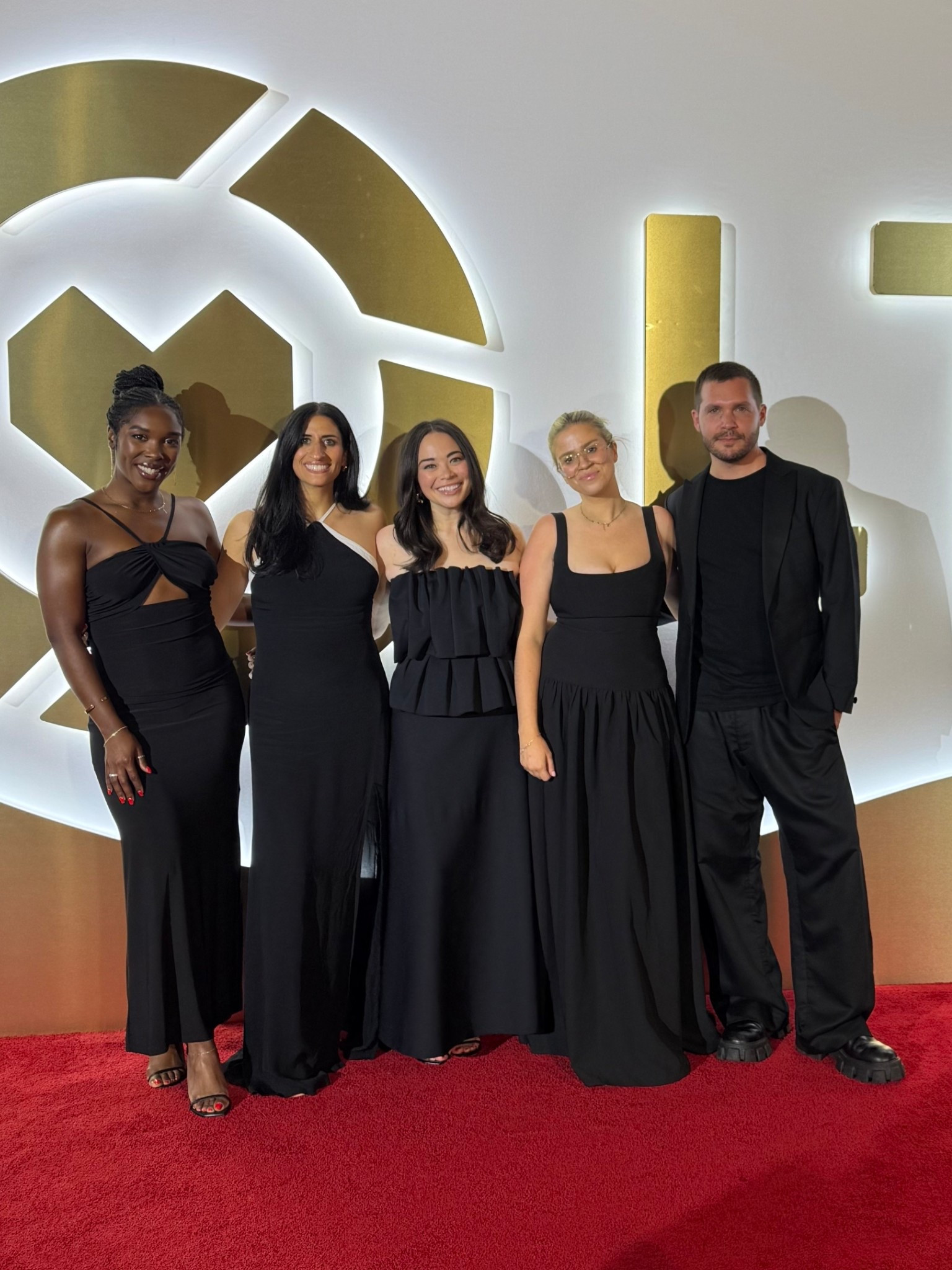 LTK Con red carpet with the team! My dress is from Shopbop and only took a day for (free!) delivery. Shoes are Stuart Weitzman 

#LTKWorkwear