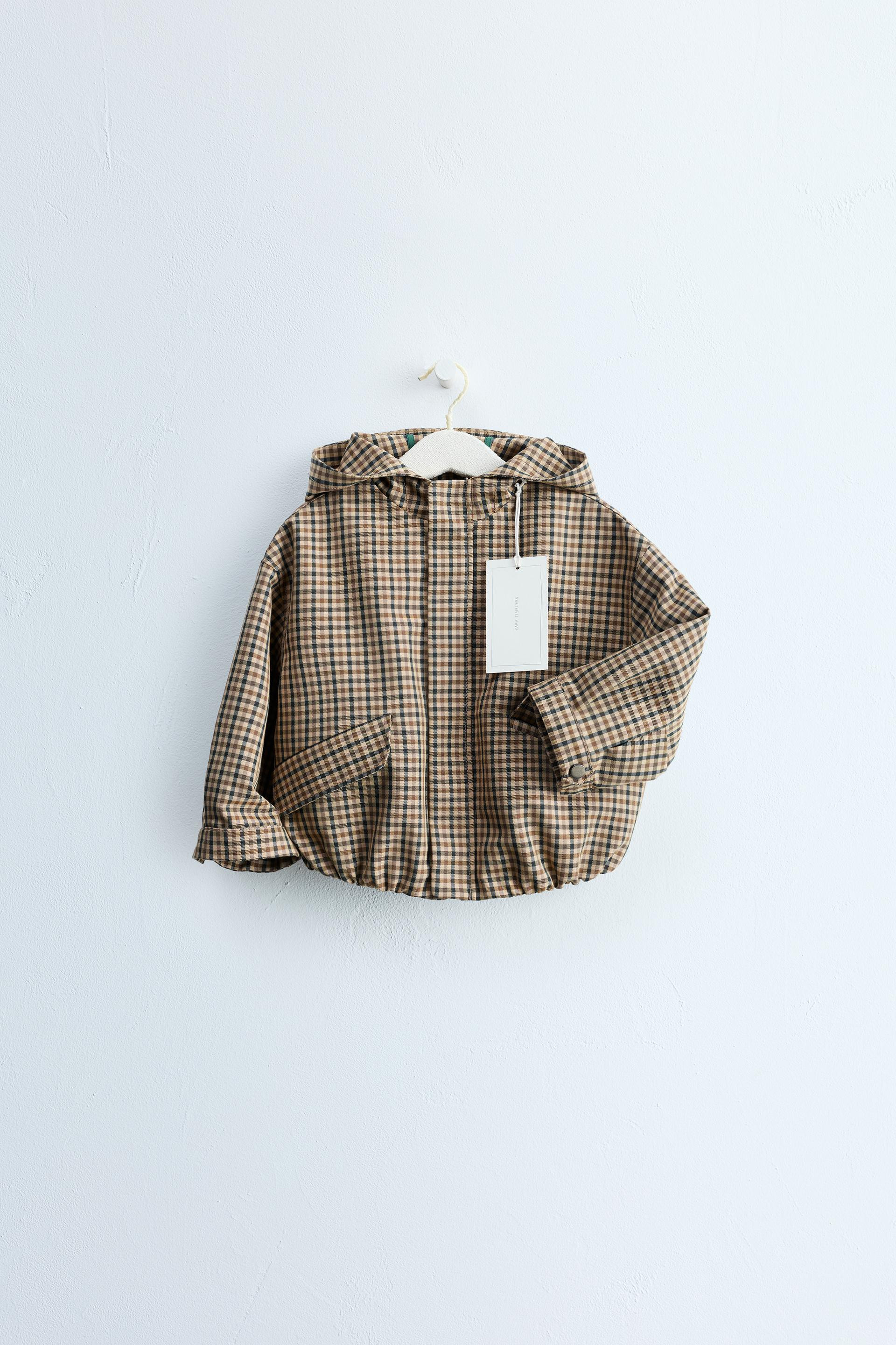 Zara - Zara Timeless - Check Print Hoodie Jacket - Beige - 5 Years (43,3 Inches) - Kids | Zara US