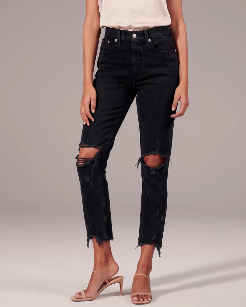 High Rise Ankle Mom Jeans | Abercrombie & Fitch US & UK