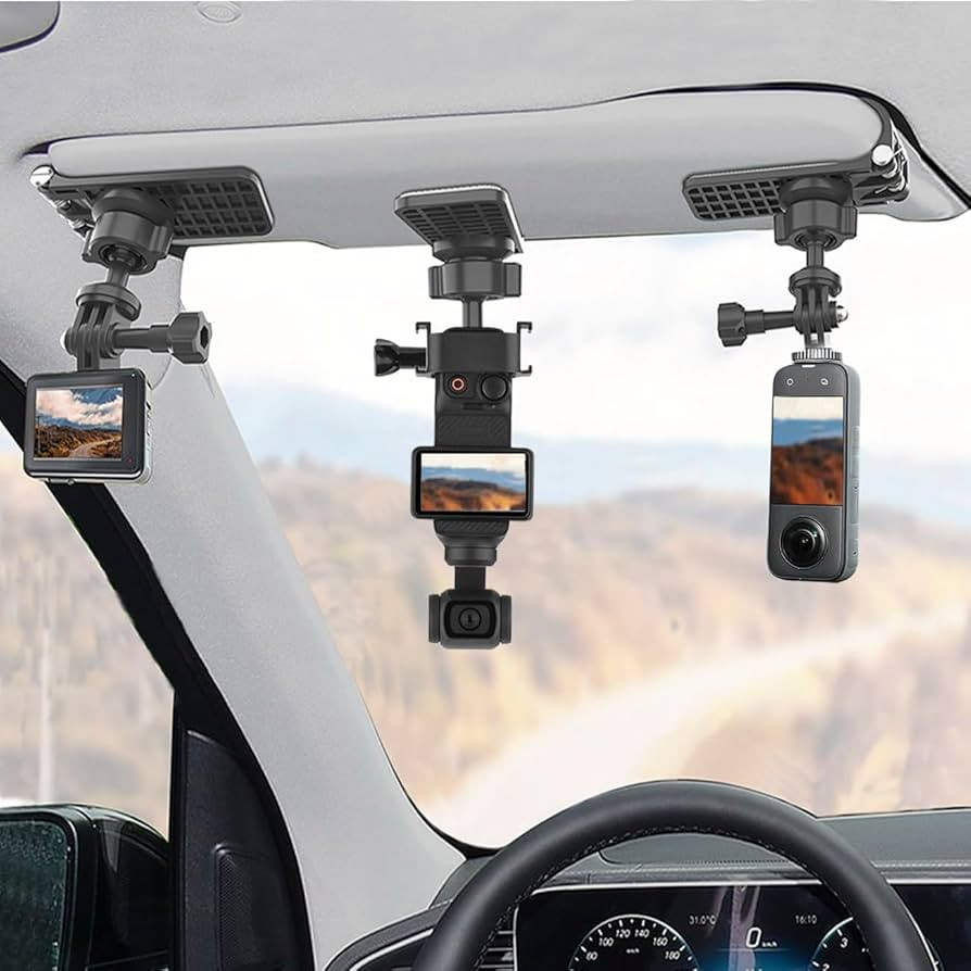 Pocket 3 Car Mount, 360° Adjustable Car Sun Visor Mount Compatible with Insta360 X5 X4 X3, GoPro... | Amazon (US)