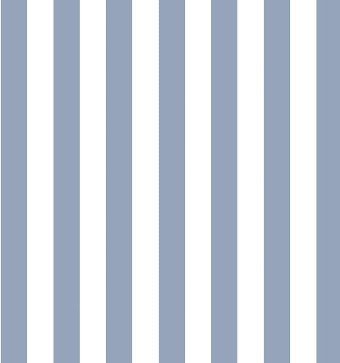 Norwall ST36903 1.25" Regency Stripe PrePasted Wallpaper, Blue, Denim | Amazon (US)