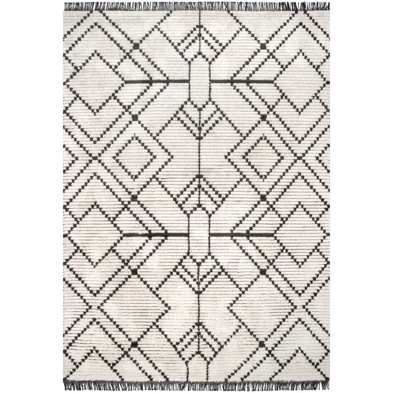 Nola Geometric Area Rug in Beige | Wayfair North America