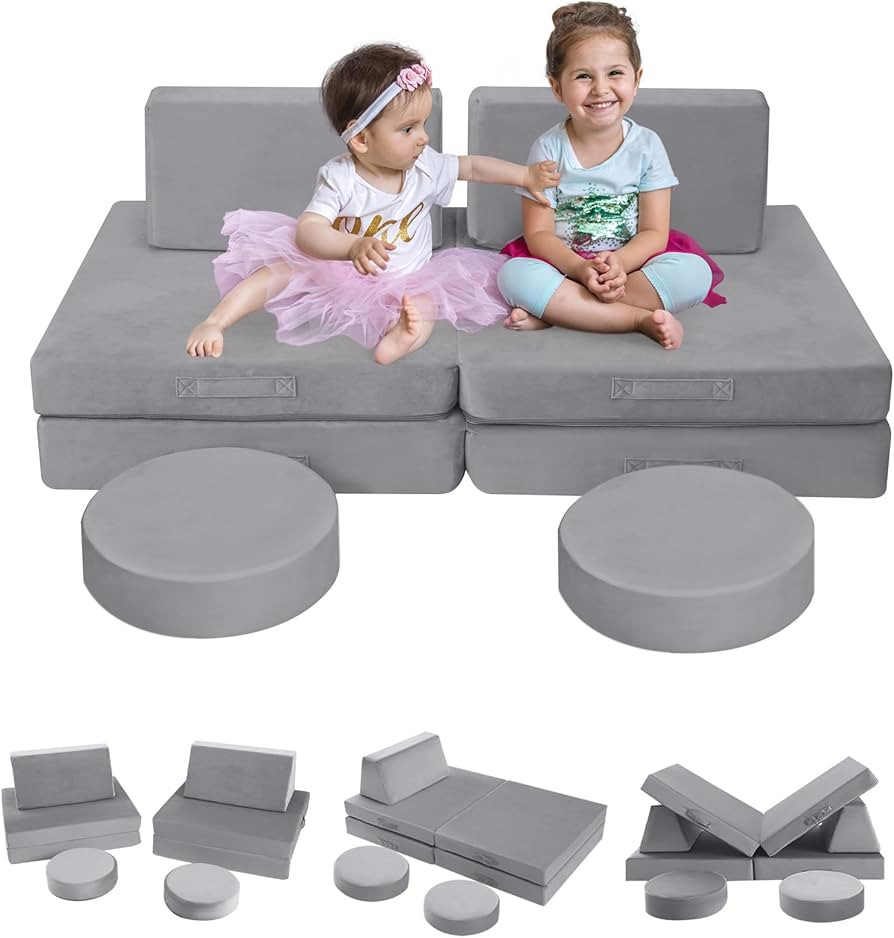 MeMoreCool Kids Couch, Kids Play Couch, Kid Couch Sofa, Kids Couch for Playroom, Modular Kids Cou... | Amazon (US)